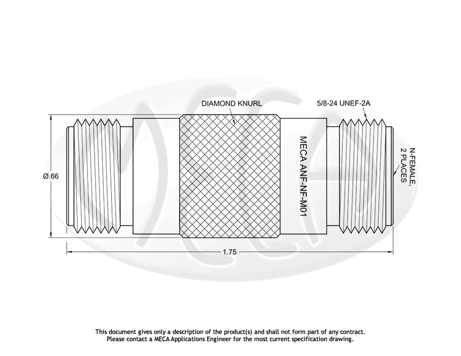 ANF-NF-M01 Adapter N-Female to N-Female connectors drawing