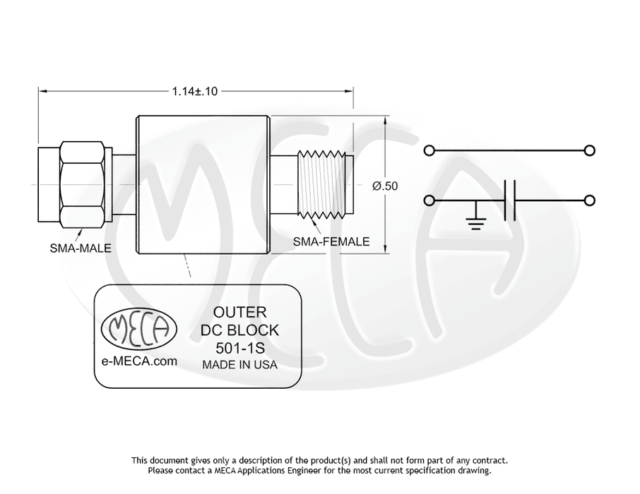 501-1S, 100 Watts, SMA, 0.010-18.0 GHz