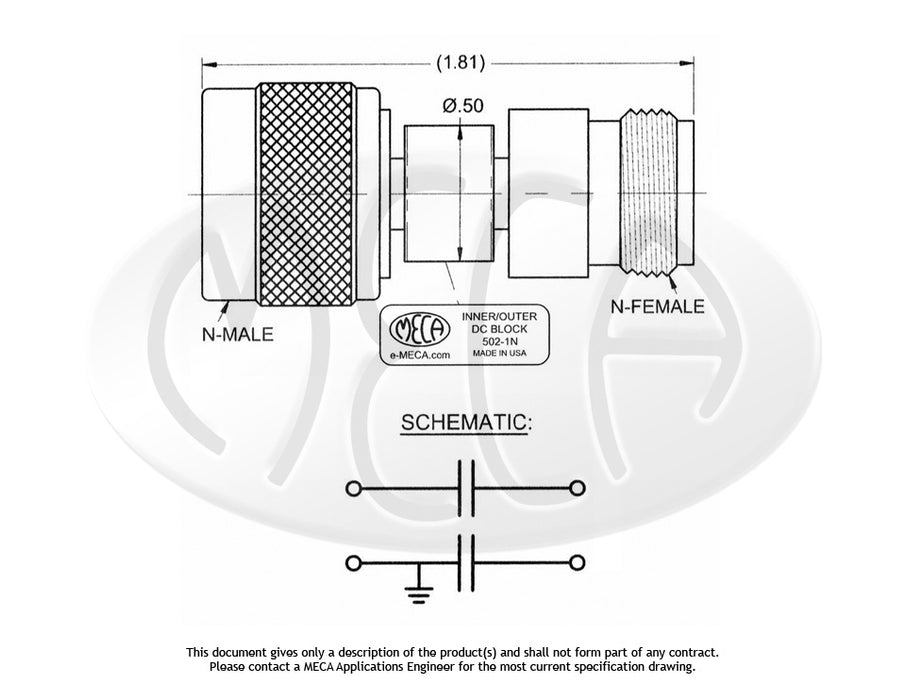 502-1N, 100 Watts, N-Type 0.010-18.0 GHz
