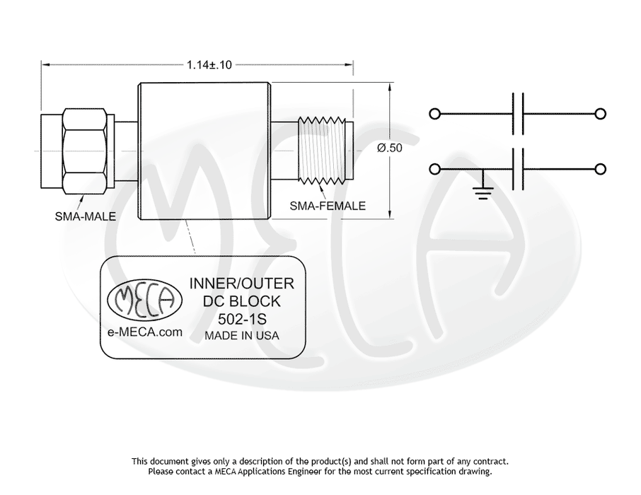 502-1S, 100 Watts, SMA, 0.010-18.0 GHz