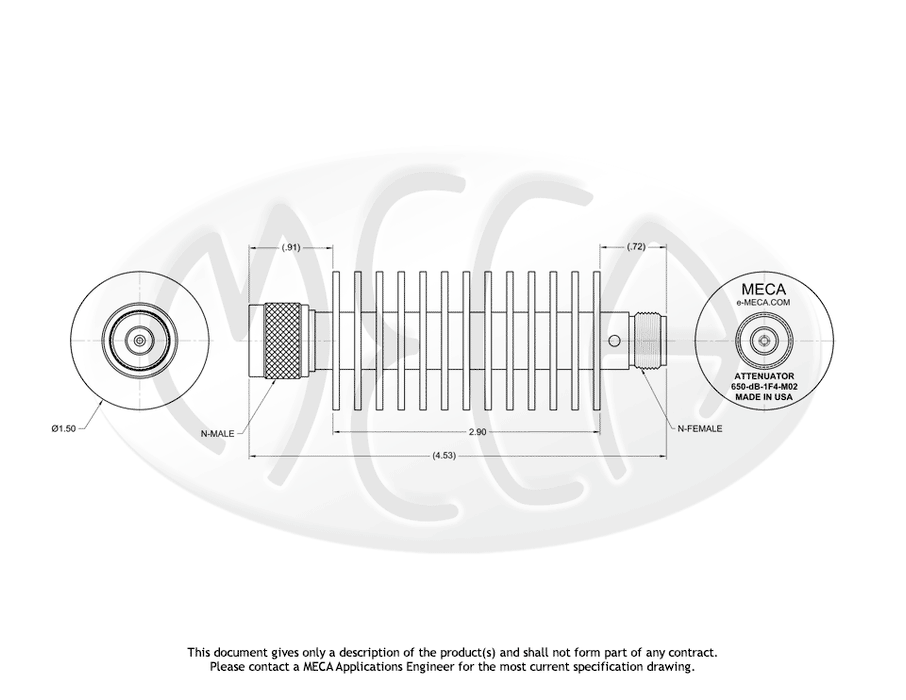 650-dB-1F4-M02, 50 Watts, Hz-4.0 GHz