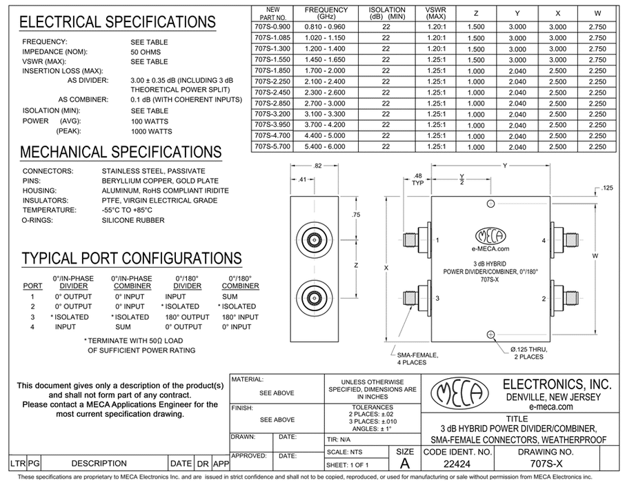 707S-2.450, SMA-Female, 2.300-2.600 GHz