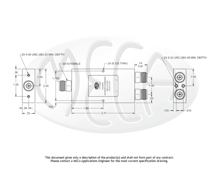 802-4-4.250, N-Female, 0.500-8.000 GHz