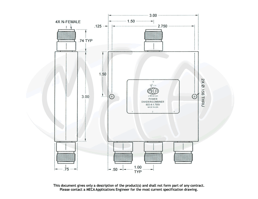 803-4-1.700V, N-Female,0.698-2.700 GHz