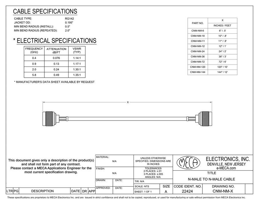 CNM-NM-72, N-Male to N-Male, RG142