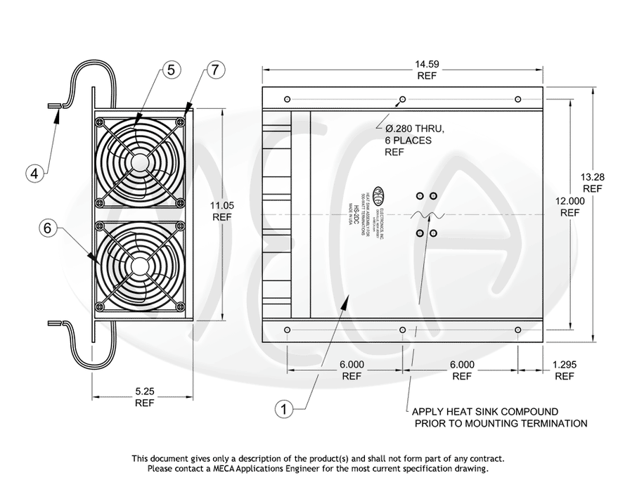 CTN-500 Heat Sink - DC Source (500W): HS-2DC