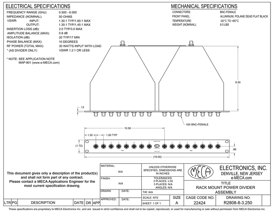 R2808-8-3.250, 8-Way, 0.500-6.000 GHz