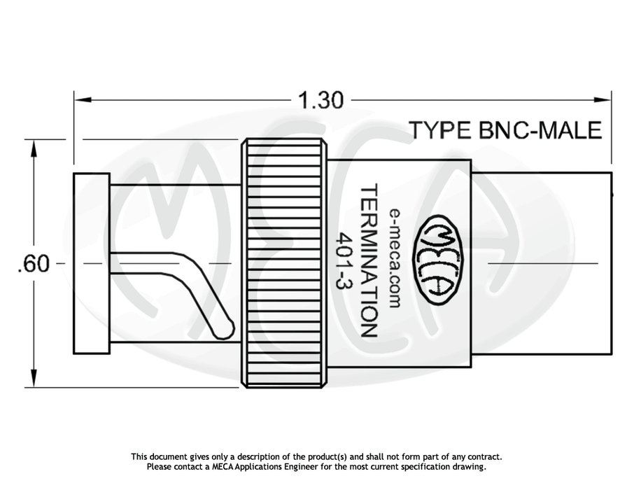 401-3, BNC-Male, 2 Watts, DC-6.0 GHz