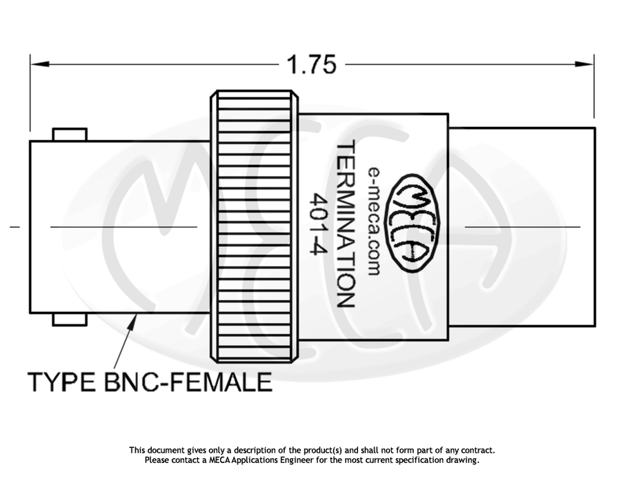 401-4, BNC-Female, 2 Watts, DC-6.0 GHz