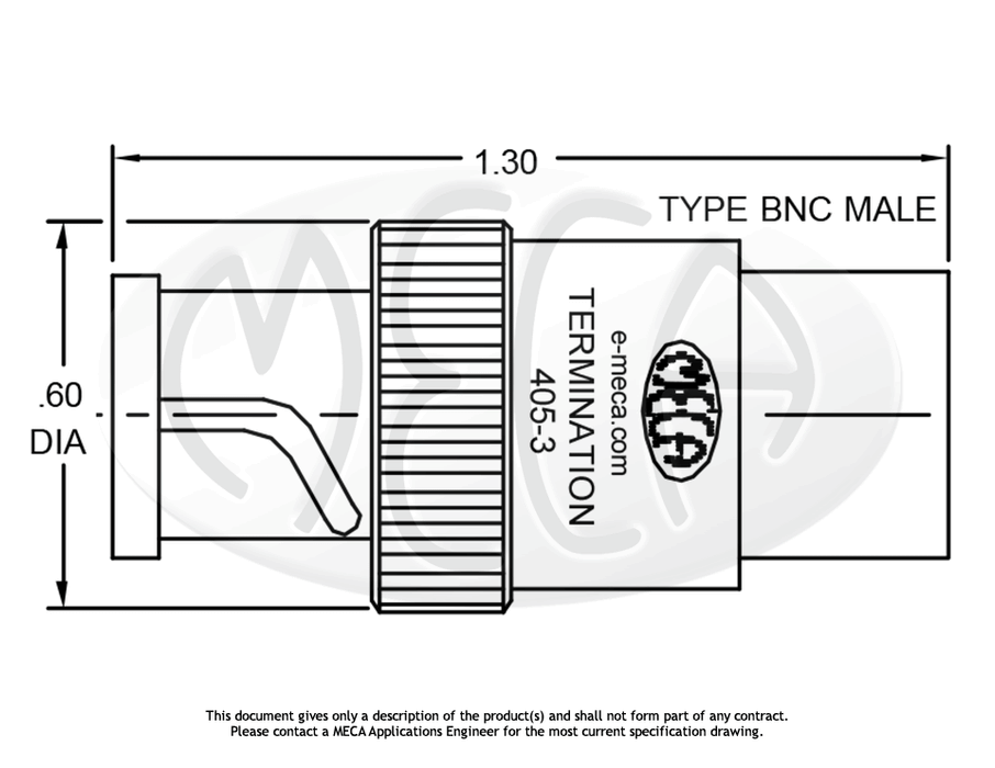 405-3, BNC-Male, 5 Watts, DC-3.0 GHz