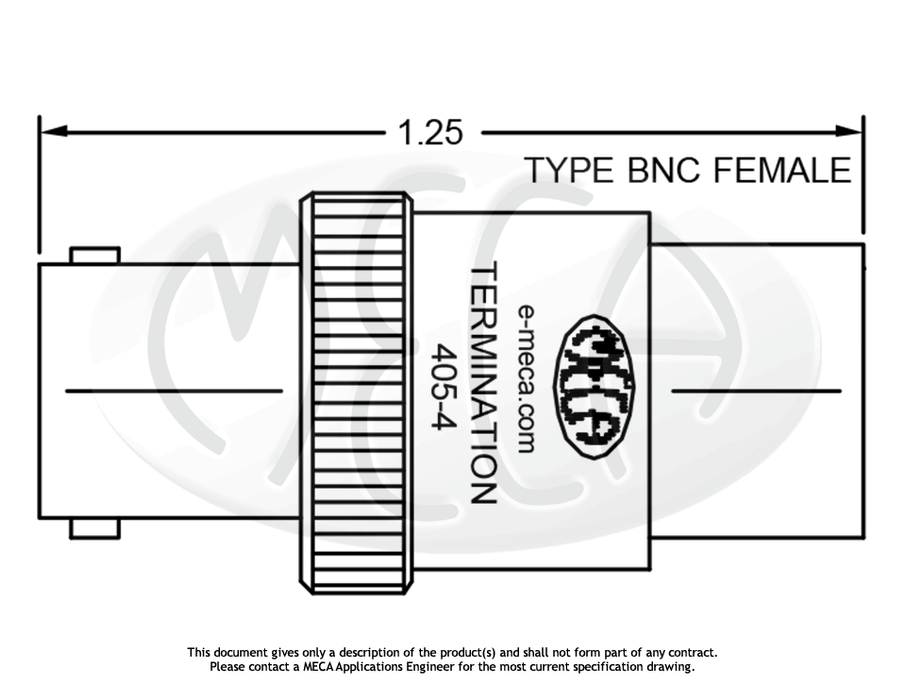 405-4, BNC-Female, 5 Watts, DC-3.0 GHz