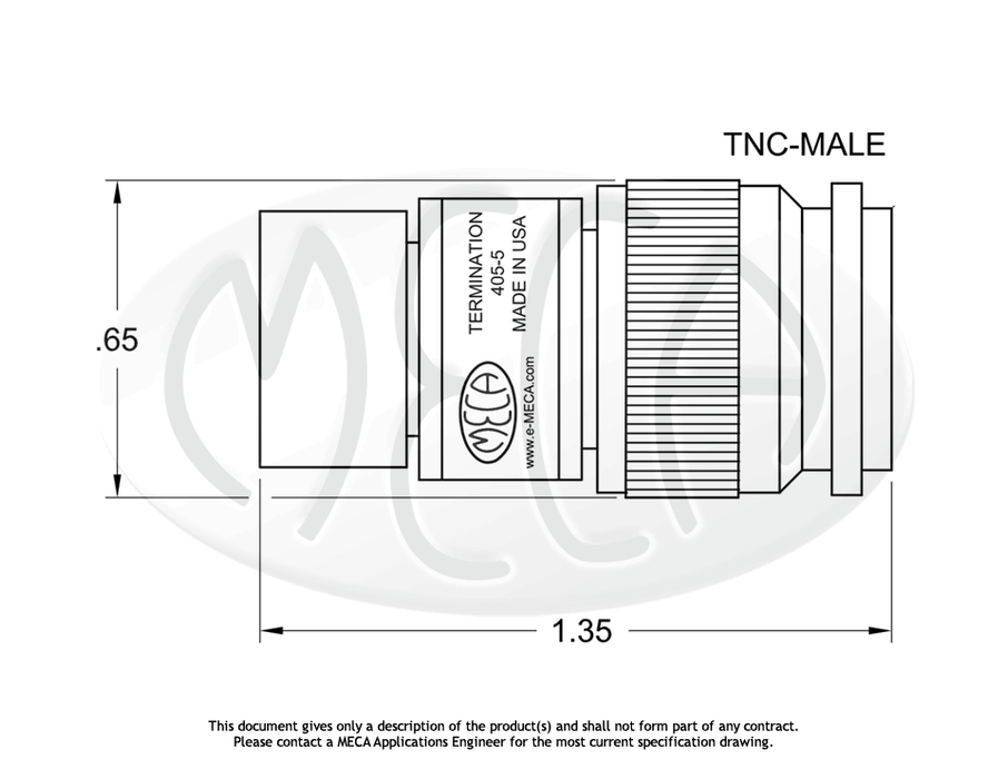 405-5 Termination TNC-Male connectors drawing