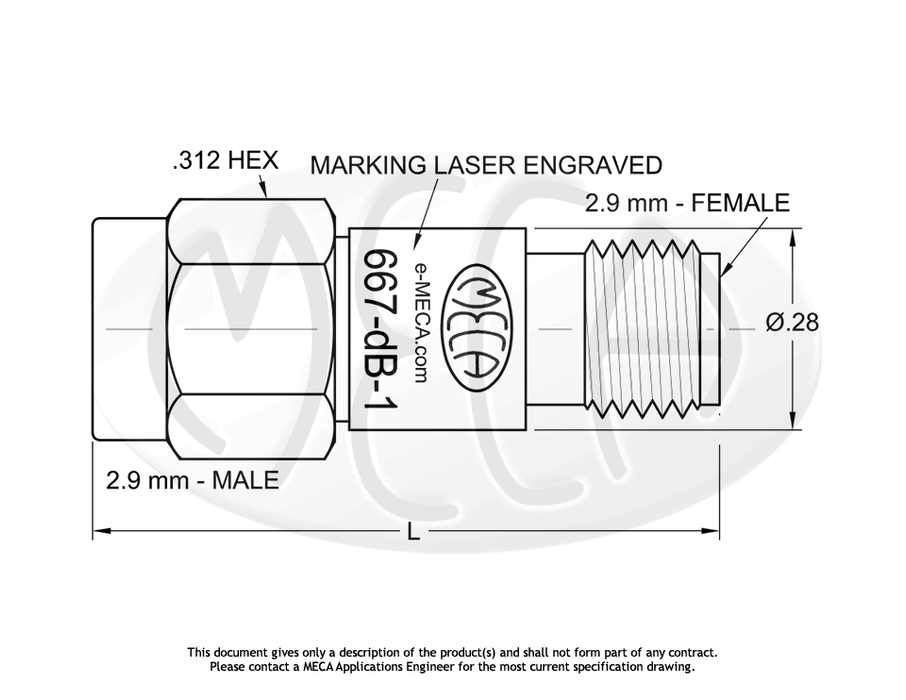 667-dB-1, 2.9mm, 2 Watts, Hz-26.5 GHz