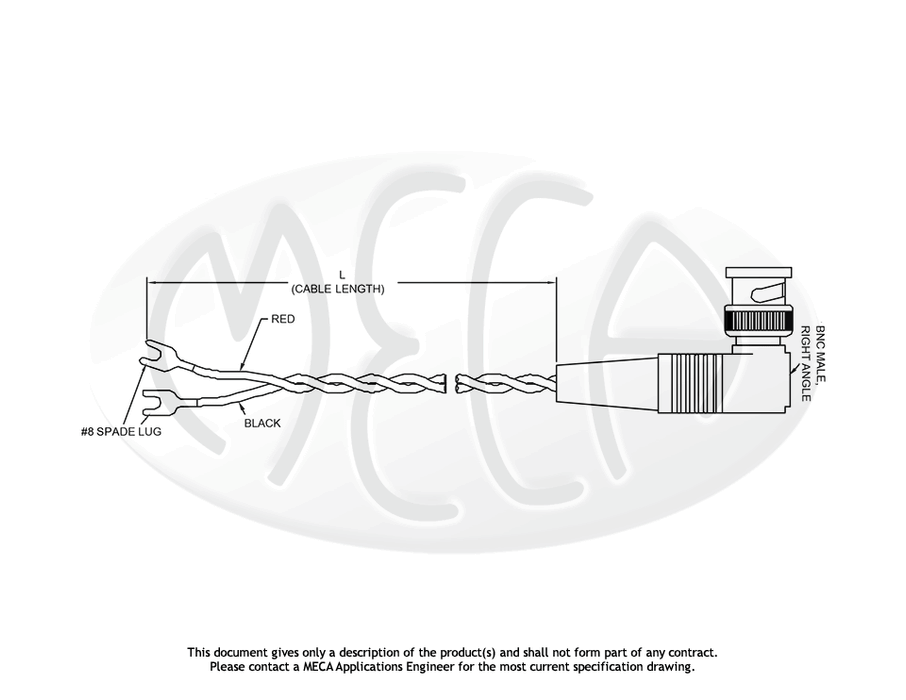 7516-4 4ft Bias Tee Cable Assembly connectors drawing