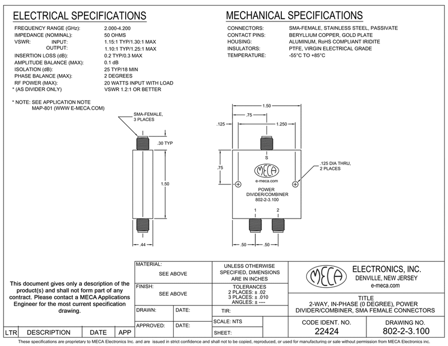 802-2-3.100, SMA-Female, 2.0-4.2 GHz