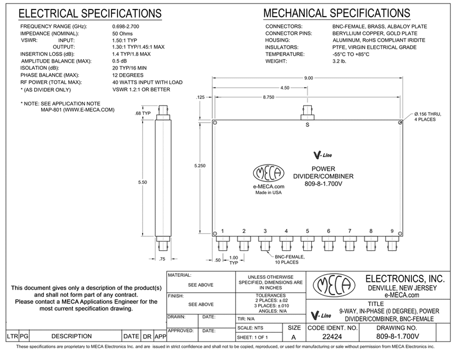 809-8-1.700V, BNC-Female, 0.698-2.700 GHz