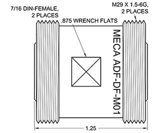 ADF-DF-M01, 7/16 DIN-Female to DIN-Female, DC-8.0 GHz