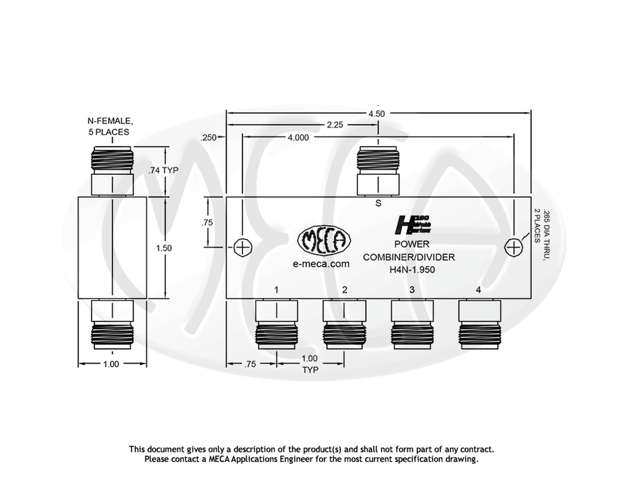 H4N-1.950, N-Female, 1.7-2.2 GHz